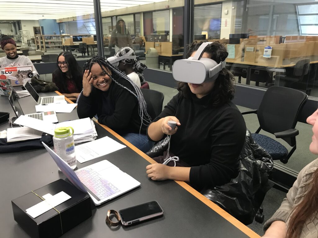 Students with VR Goggles