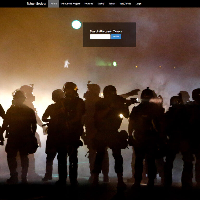 A screenshot of the Twitter & Society website.